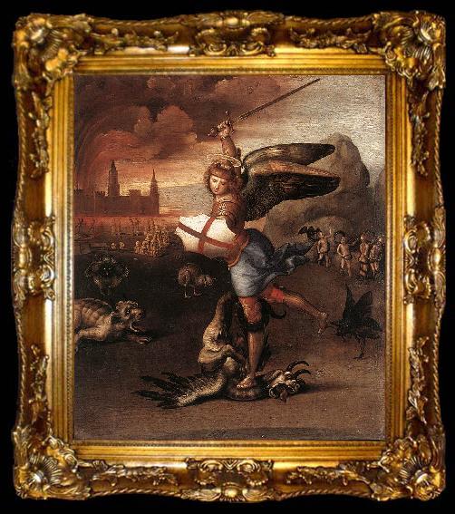 framed  RAFFAELLO Sanzio St Michael and the Dragon sdr, ta009-2